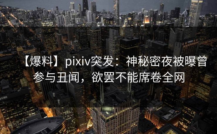 【爆料】pixiv突发：神秘密夜被曝曾参与丑闻，欲罢不能席卷全网